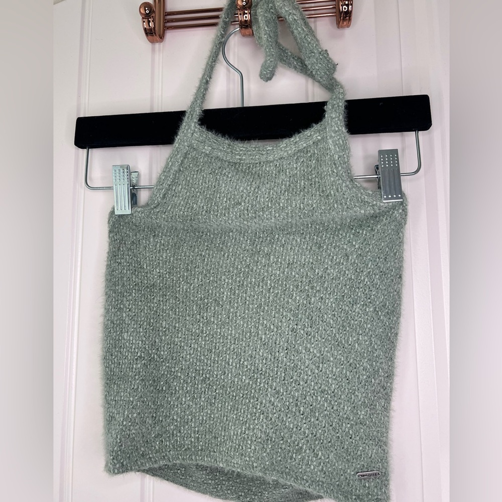 Hollister fuzzy halter crop